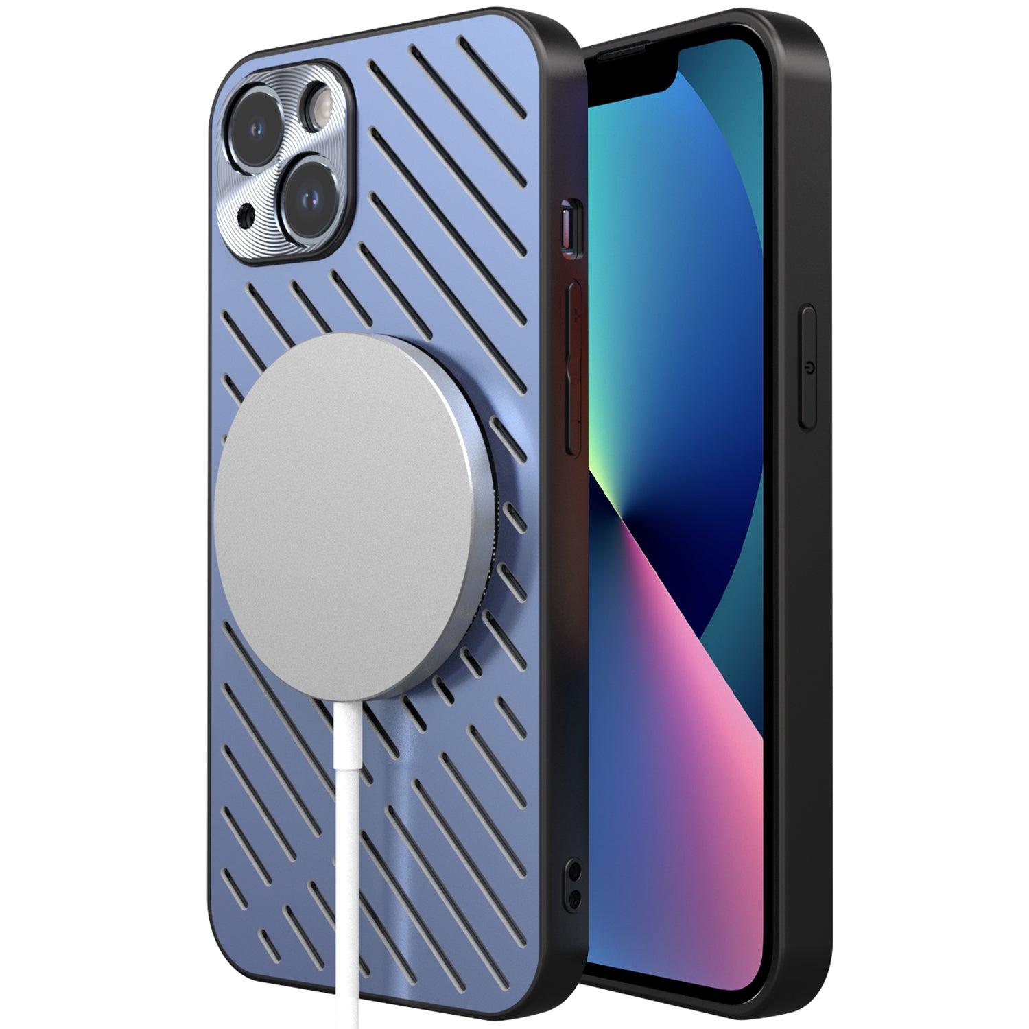 R-JUST RJ57 pro iPhone 13 Kompatibilní s krytem telefonu MagSafe pro odvod tepla Duté kovové pouzdro TPU R-JUST RJ57 pro iPhone 13 Kompatibilní s krytem telefonu MagSafe pro odvod tepla Duté kovové pouzdro TPU